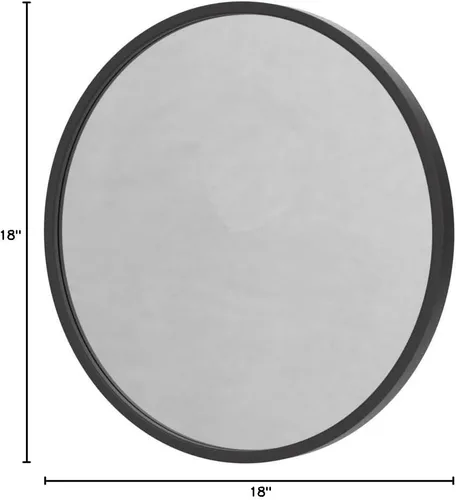 Miniatura 9 de ZenStyle Espejo de pared circular de 18 pulgadas, color negro, espejo de baño con marco de metal grande con ganchos prefijados para un fácil