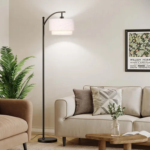 Miniatura 5 de Lámparas de pie SUNMORY para sala de estar con bombilla LED de 12W, lámpara de pie de arco con 3 temperaturas de color, lámparas de pie modernas