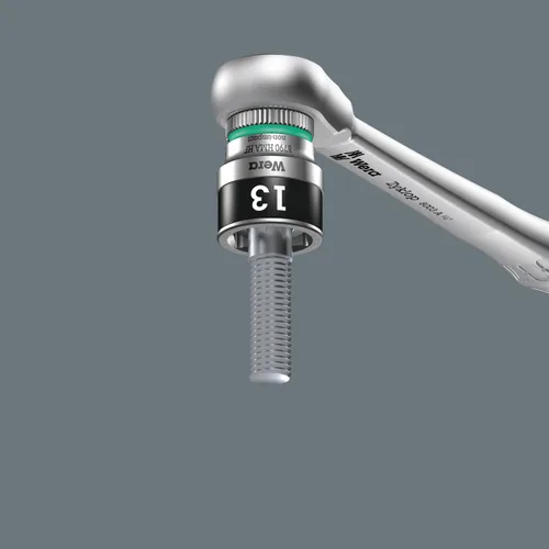 Miniatura 23 de Wera 05003756001 8100 SA 12 HF Zyklop Juego de trinquete metálico con palanca de interruptor, 1/4" accionamiento, métrico, 13 piezas