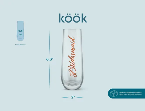 Miniatura 7 de Copas de champán Kook, sin tallo, vidrio duradero, juego de 8, 10.5 onzas, juego de copas para mimosa, juego de copas de cóctel para brindar, copas