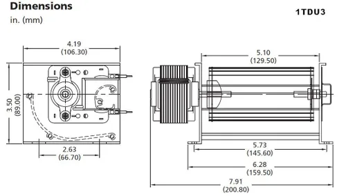 Miniatura 3 de Dayton 1TDU3 Ventilador de Transflujo, 115V
