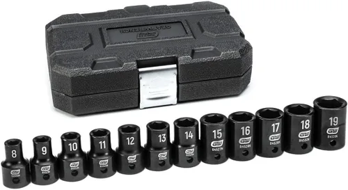 Miniatura 2 de GEARWRENCH 84931N - Juego de conectores de impacto estándar de 12 piezas, 1/2" de 6 puntos, SAE