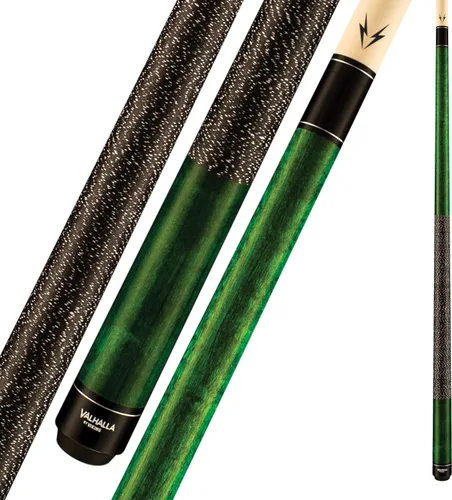 Viking Valhalla Serie 100 - Taco de billar sin envoltura, 2 piezas de 58 pulgadas, palo de billar, bar o uso en casa para hombres o mujeres Verde