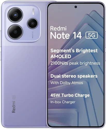 Miniatura 4 de XIAOMI Redmi Note 14 5G + LTE (para Tmobile Mint Tello Global) (256 GB + 8 GB) 6.67 pulgadas NFC 120Hz 108MP AI Triple Cam desbloqueado