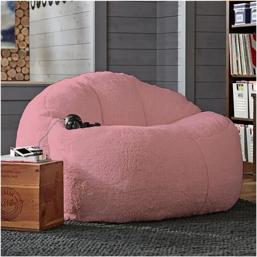 Miniatura 13 de Puf, sin relleno, muebles de sala de estar, grandes, redondos, suaves y esponjosos (solo incluye una funda, no un puf completo), de piel sintética