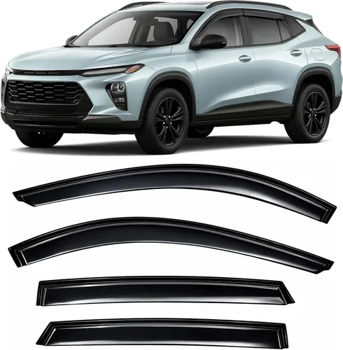 Miniatura 14 de 2019-2023 Deflectores de ventana laterales tintados para Ford Ranger SuperCrew XL XLT Lariat con protectores de lluvia adhesivos, tonos ahumados