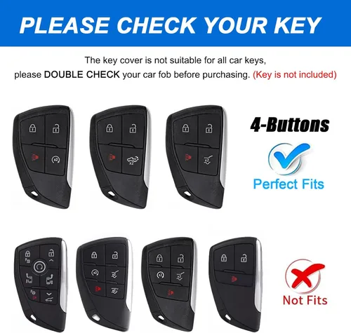 Miniatura 2 de Funda para llavero Chevy con llavero, funda de TPU suave para Colorado Equinox Silverado, para GMC Canyon Sierra Remote Smart Key Holder
