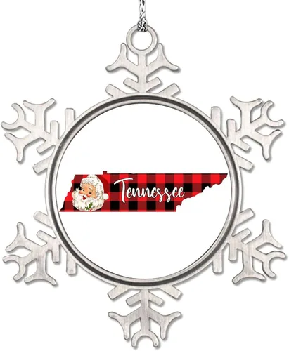 Miniatura 11 de Montana - Adornos de copo de nieve de búfalo, mapa a cuadros, lindo Papá Noel, adornos de Navidad personalizados 2022, decoración de Navidad