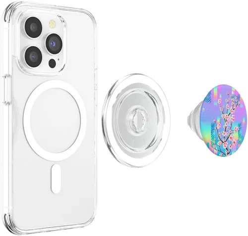 Miniatura 4 de Sakura Synthwave Colorful Vaporwave 90s Art Cherry Blossom PopSockets MagSafe PopGrip para iPhone