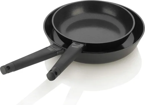 Miniatura 8 de ZAVOR Noir - Juego de sartenes de 10 y 12 pulgadas, aluminio fundido de alta calidad con revestimiento de cerámica antiadherente a base de titanio