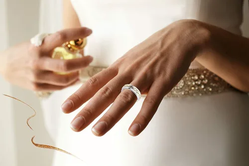 Miniatura 4 de Anillo de boda de plata esterlina y oro amarillo de 10 quilates, 8 milímetros, 2 tonos