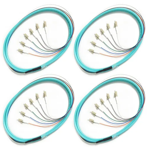 Miniatura 22 de 6 hilos multimodo OM1 62.5/125 ST-UPC fibra coleta, ST OM1 fibra óptica coleta, incluye 6 mangas de protección de fibra óptica de empalme de fusión