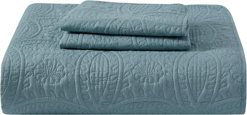 Miniatura 9 de Mellanni - Juego de cubrecama King, funda de cama con fundas, tecnología de acolchado ultrasónico - Juego de edredón de 3 piezas de gran