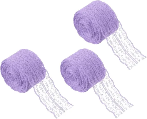 Miniatura 70 de MECCANIXITY 8 Yard Lace Trim Ribbon, 0.9 Inch Wide Vintage Floral Pattern Crochet Lace Edge Ribbon Trimming for DIY Sewing Crafts Gift Wrap Wedding
