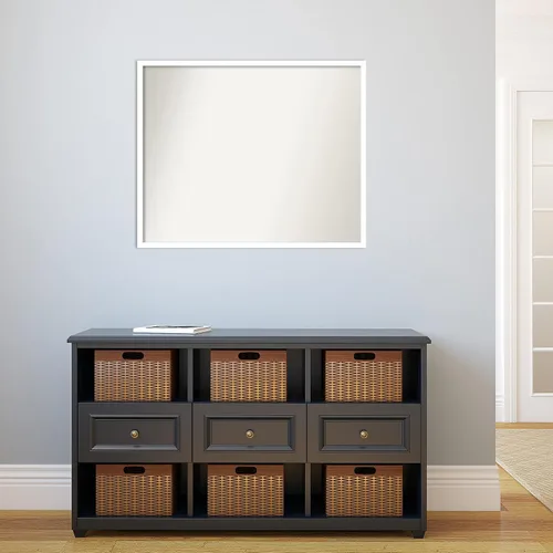 Miniatura 50 de Amanti Art Espejo de baño blanco para sobre el fregadero, 32 x 45 pulgadas, espejo de tocador rectangular blanco esbelto, marco de madera moderno