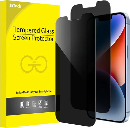 Protector de pantalla de privacidad JETech para iPhone 16e 2025, iPhone 14 de 6.1 pulgadas, película de vidrio templado antiespía, 2 unidades