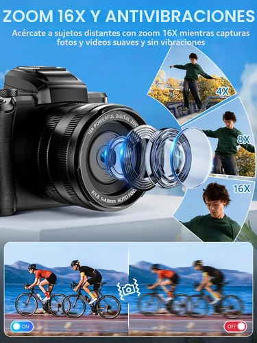 Miniatura 6 de Cámara digital 8K, cámaras WiFi de 88 megapíxeles para fotografía con pantalla táctil de 3.2 pulgadas, cámara de videoblogs