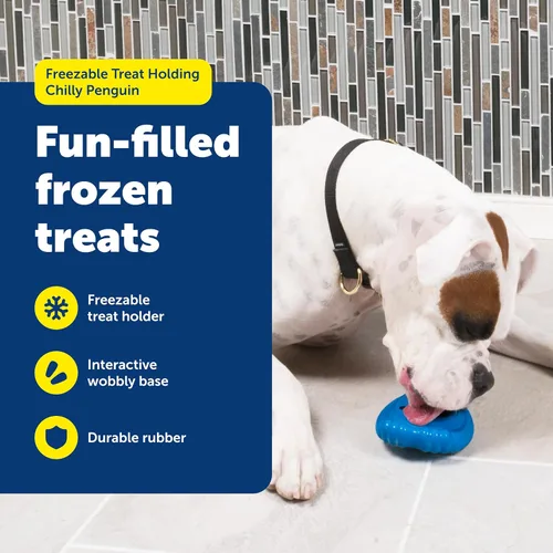 Miniatura 2 de PetSafe Juguete Congelable para Golosinas Chilly Pingüino - Duradera, Aromatizada a Vainilla, de Goma, Interactiva Congelable para Mascotas