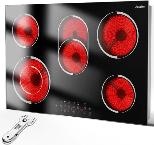 Miniatura 12 de Placa de Cocina Eléctrica de 24 Pulgadas - Placa de Cocina Eléctrica de Cerámica Empotrada de 3 Quemadores, Estufa de Cerámica Radiante con 9