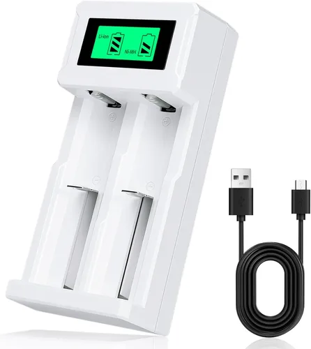 Cargador de batería 18650, cargador universal inteligente para baterías recargables, Ni-MH, Ni-Cd, AA, AAA, Li-ion, IMR 10440, 14500, 16340,
