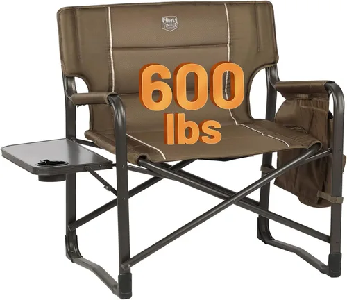 Miniatura 15 de Timber Ridge Sillas de director XXL mejoradas de gran tamaño con mesa auxiliar plegable, bolsillo lateral desmontable, silla de campamento plegable