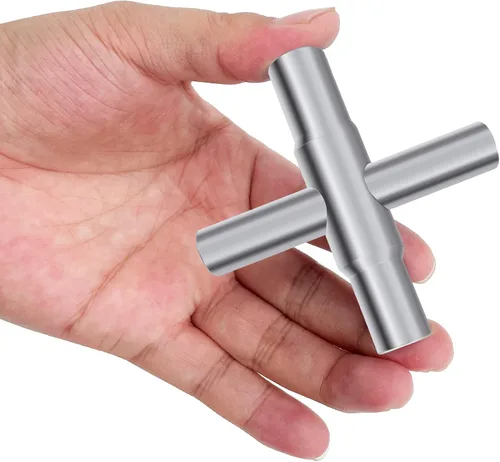 Miniatura 2 de Llave Sillcock de 4 vías Llave multifuncional Llave cruzada de acero Llave de apertura universal Plomeros Electricistas Herramienta para medidor