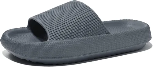 NewDenBer Pantuflas de nube para mujeres y hombres, suaves y acolchadas con suela gruesa, para ducha, baño, interiores y exteriores, para casa