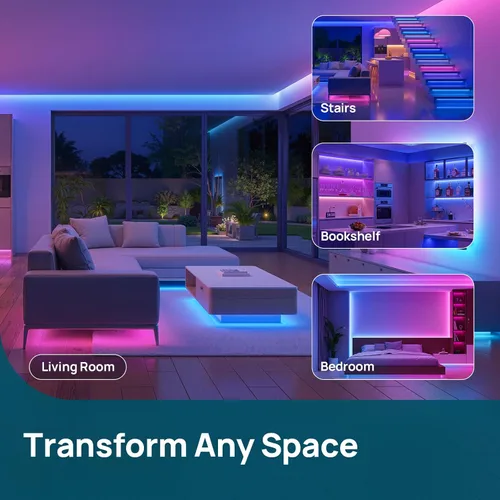 Miniatura 6 de Linkind AuraScape - Tira de luces LED inteligentes de 10 pies, tira de luz WiFi segmentada que cambia de color, compatible con Alexa y Google Home