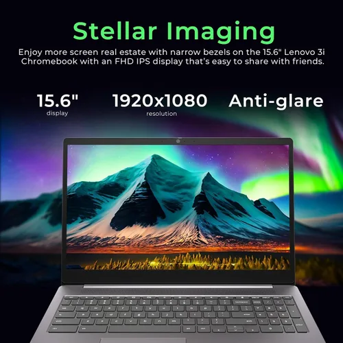 Miniatura 3 de Lenovo Chromebook Premium 15.6" FHD Slim Light Laptop Computer para Negocios y Estudiantes, Intel Celeron N4500, 4GB RAM, Almacenamiento de 192GB