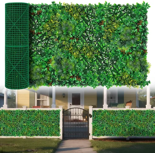 Miniatura 9 de Yangrass Paneles de Pared de Césped, 40"x120" (33.33 pies cuadrados) Rollo de Seto de Boj Artificial Pantalla de Privacidad, Decoración de Pared
