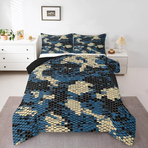 Miniatura 15 de Juego de edredón de camuflaje para niños, tamaño individual, para niños y niñas, juego de ropa de cama ligero con estampado de camuflaje militar