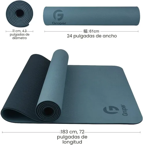 Miniatura 5 de Tapete de yoga antideslizante, ecológico, con funda de transporte, tapete de yoga profesional para mujeres, tapete de entrenamiento para el hogar