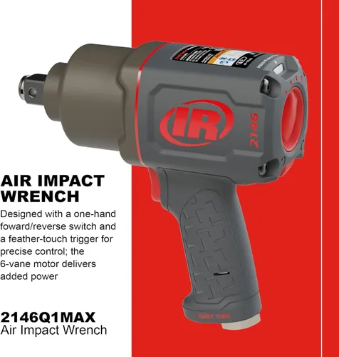 Miniatura 2 de Ingersoll Rand 2146Q1MAX Llave de impacto neumática de transmisión de 3/4 pulgadas con diseño silencioso de empuñadura de pistola y par de torsión