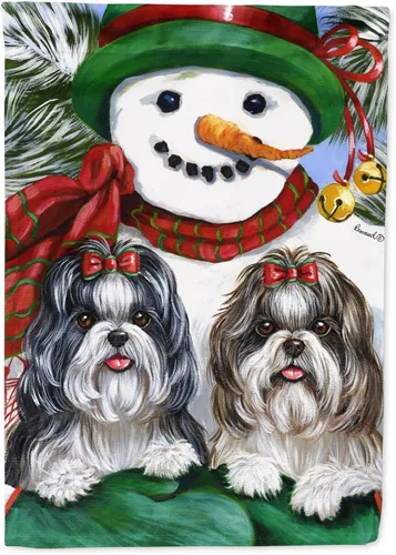 Miniatura 285 de Caroline's Treasures PPP3097CHF - Pijama de Navidad con diseño de bulldog francés para colgar en la pared, poliéster, tamaño de casa, multicolor