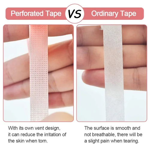 Miniatura 3 de EBANKU 5 rollos de cinta de extensiones de pestañas, cinta de ojos para extensiones de pestañas, cinta de tela de microporos transpirable