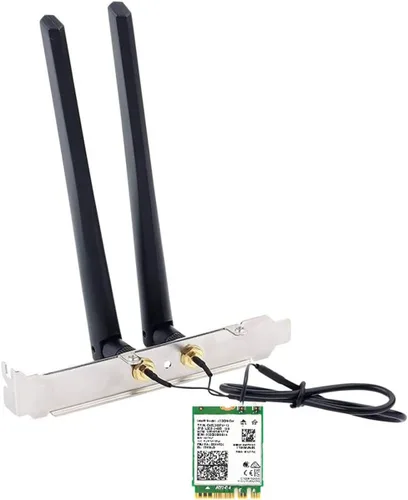 OKN AX210NGW DTK WiFi Tarjeta WiFi 6E compatible con 6GHz, 2230, 2x2 AX+BT 5.3+Tri-Band, incluye cable RF (11 pulgadas), antenas de alta ganancia