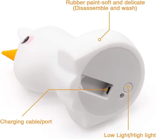 Miniatura 4 de Luz nocturna para niños, lámpara de noche de silicona suave y segura, lámpara de guardería para bebé, 9 colores con control remoto, lámpara LED