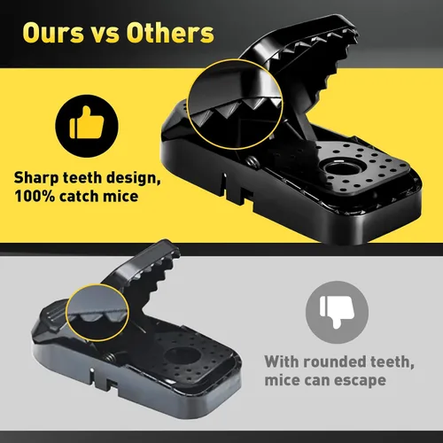 Miniatura 9 de VRXVR - Paquete de 12 trampas para ratones, uso en interiores y exteriores, trampas para ratones pequeñas para el hogar, trampas para ratones