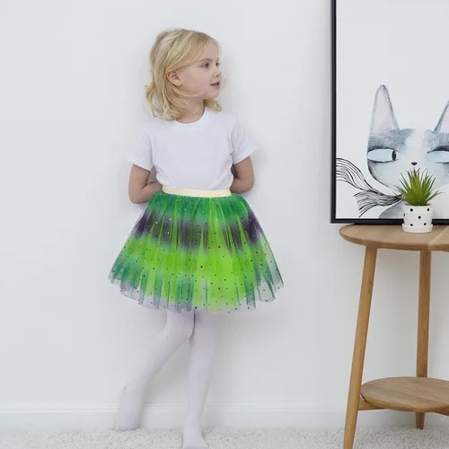Miniatura 3 de Simplicity Vestido de ballet de princesa de tul de 4 capas con falda tutú arcoíris para bebé niña, Arco iris