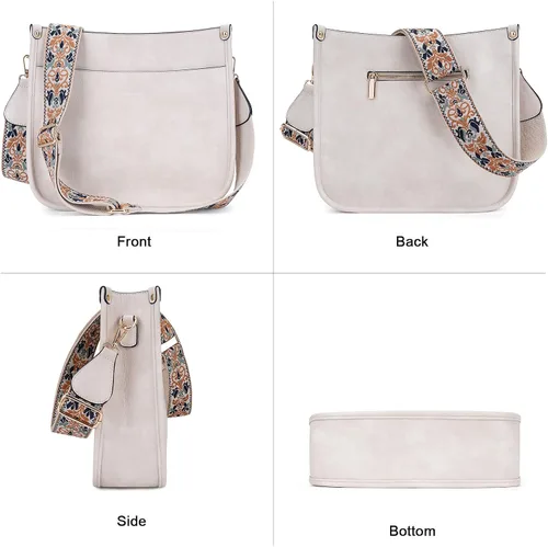Miniatura 8 de HKCLUF Bolso cruzado para mujer, 2 piezas, de cuero, con 2 correas ajustables de leopardo, bolsa cruzada