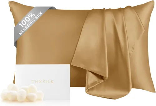 Miniatura 42 de THXSILK Funda de almohada de seda de morera 100% para cabello y piel, funda de almohada de seda hipoalergénica, suave, transpirable, con cremallera