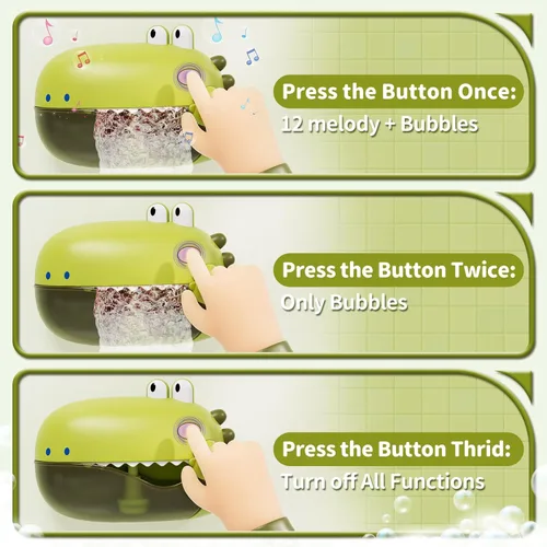 Miniatura 3 de Lehoo Castle Juguetes de baño para bebés, máquina de burbujas de baño para niños, juguete de bañera automático para niños pequeños con 12 melodías