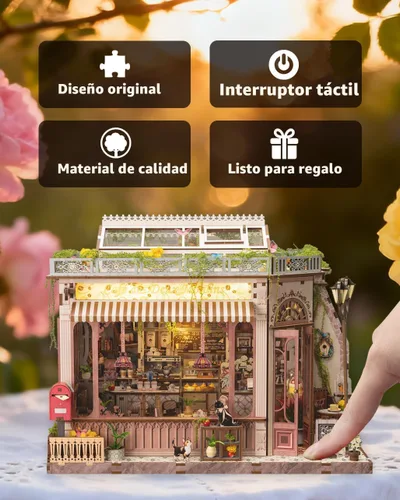 Miniatura 4 de Kit de rincón de libro, kit de casa de muñecas en miniatura para casa de muñecas, Booknook Tiny House Librería, rompecabezas de madera 3D, regalos