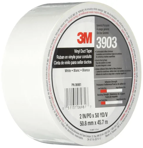Miniatura 9 de 3M Cinta adhesiva de vinilo 3903, color negro, 2 in x 50 yardas, 7.3 mil, envuelta individualmente convenientemente empaquetada