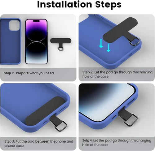 Miniatura 3 de Lengüeta universal para teléfono celular sin adhesivo, paquete de 5 piezas de repuesto para correa de teléfono, parche de cordón de seguridad