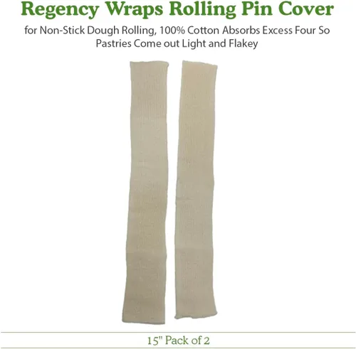Miniatura 6 de Regency Wraps Cubierta de rodillo para enrollar masa antiadherente, 100% algodón absorbe el exceso de harina para que los pasteles salgan ligeros