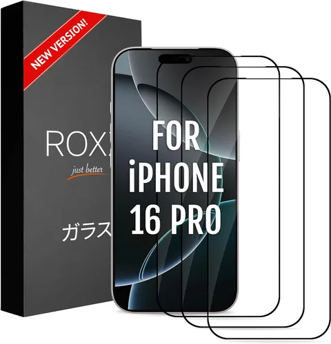 Miniatura 10 de ROXX NEO - Protector de pantalla japonés 9H 3D (paquete de 3) Cobertura de pantalla completa Para iPhone 16 Plus Más duro Más claro