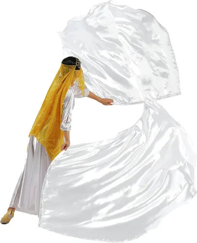 Miniatura 8 de MUNAFIE Banderas de adoración para iglesia Set con 2 varillas flexibles Banderas de alabanza para adoración Flexi-rods banderas de danza cristiana