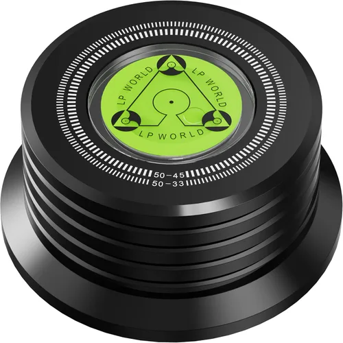 Miniatura 8 de Peso récord, nivel de tocadiscos de 60 Hz, HiFi de 9.5 onzas, disco estroboscópico 3 en 1, estabilizador de disco de 45 RPM con nivel de burbuja