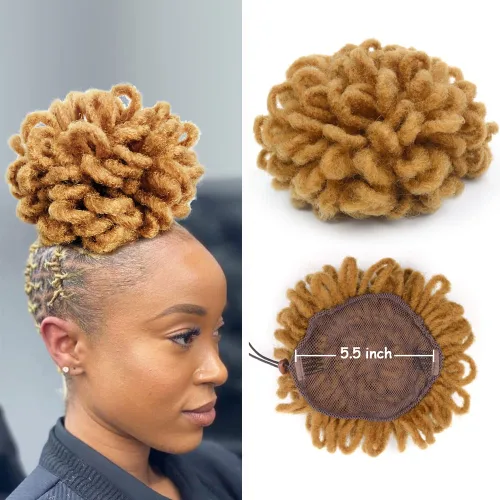Miniatura 12 de Yinmei Baibian Loc Cola de Caballo con Cordón Moño de Pétalos Moños de Rastas Afro Rojas Cola de Caballo Rizado Hinchado Trenza Colas de Caballo